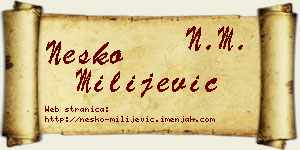 Neško Milijević vizit kartica